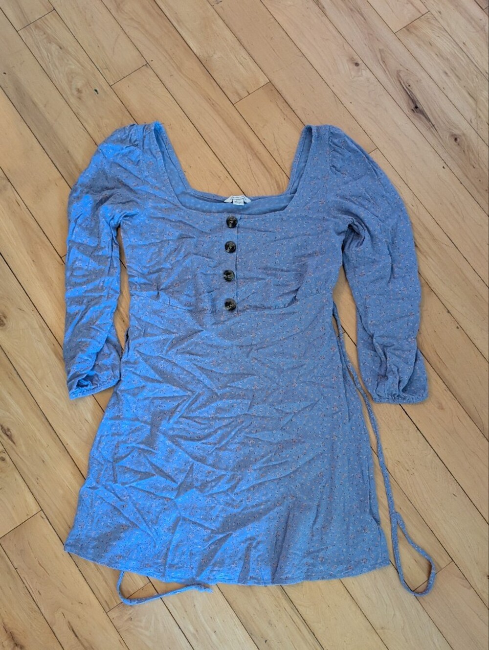 American Eagle Outfitters Light Blue Floral Mini Dress